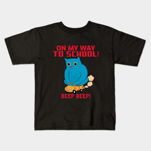 On My Way To School Kids T-Shirt by KidsKingdom